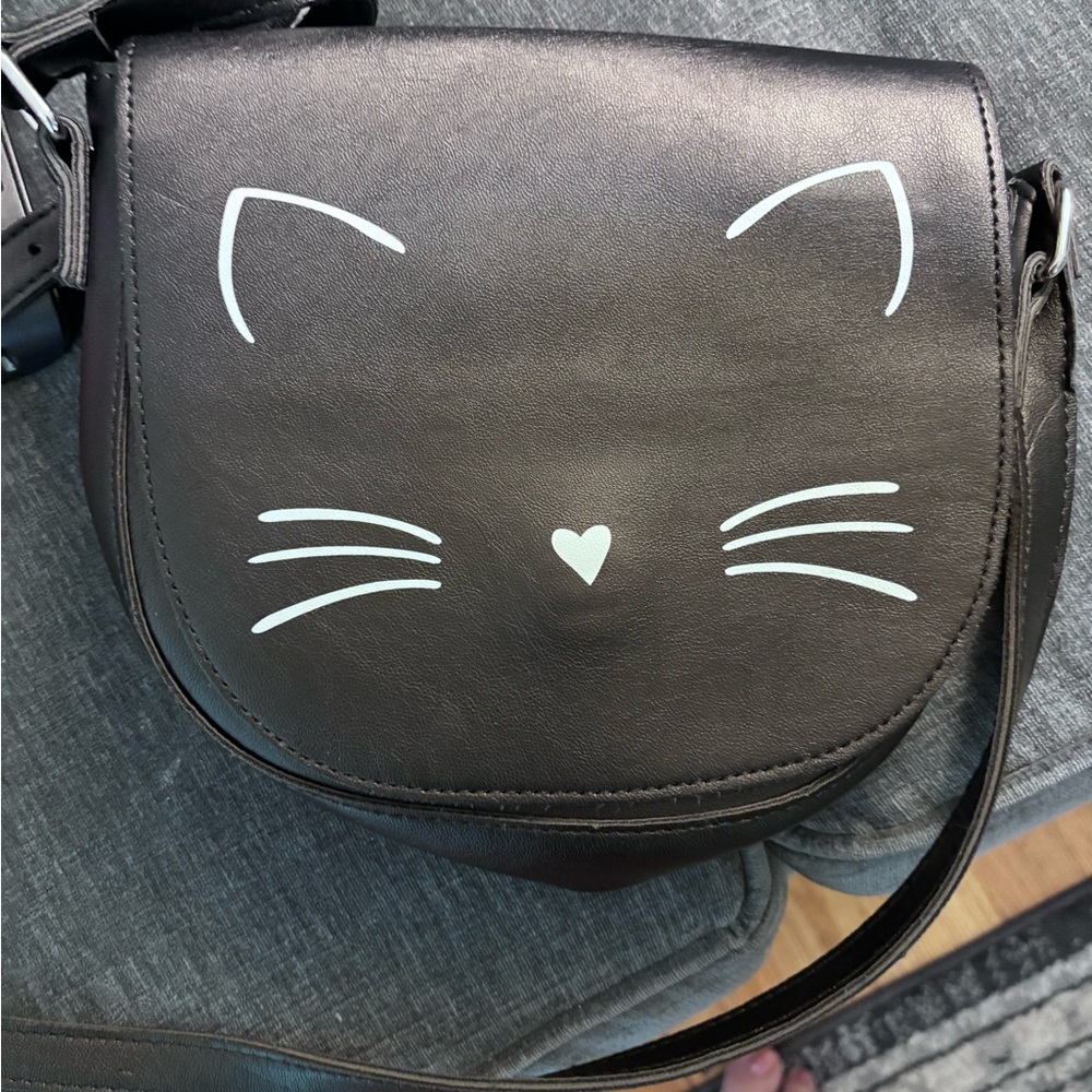 Chic/Cure Black Cat Face Crossbody Bag